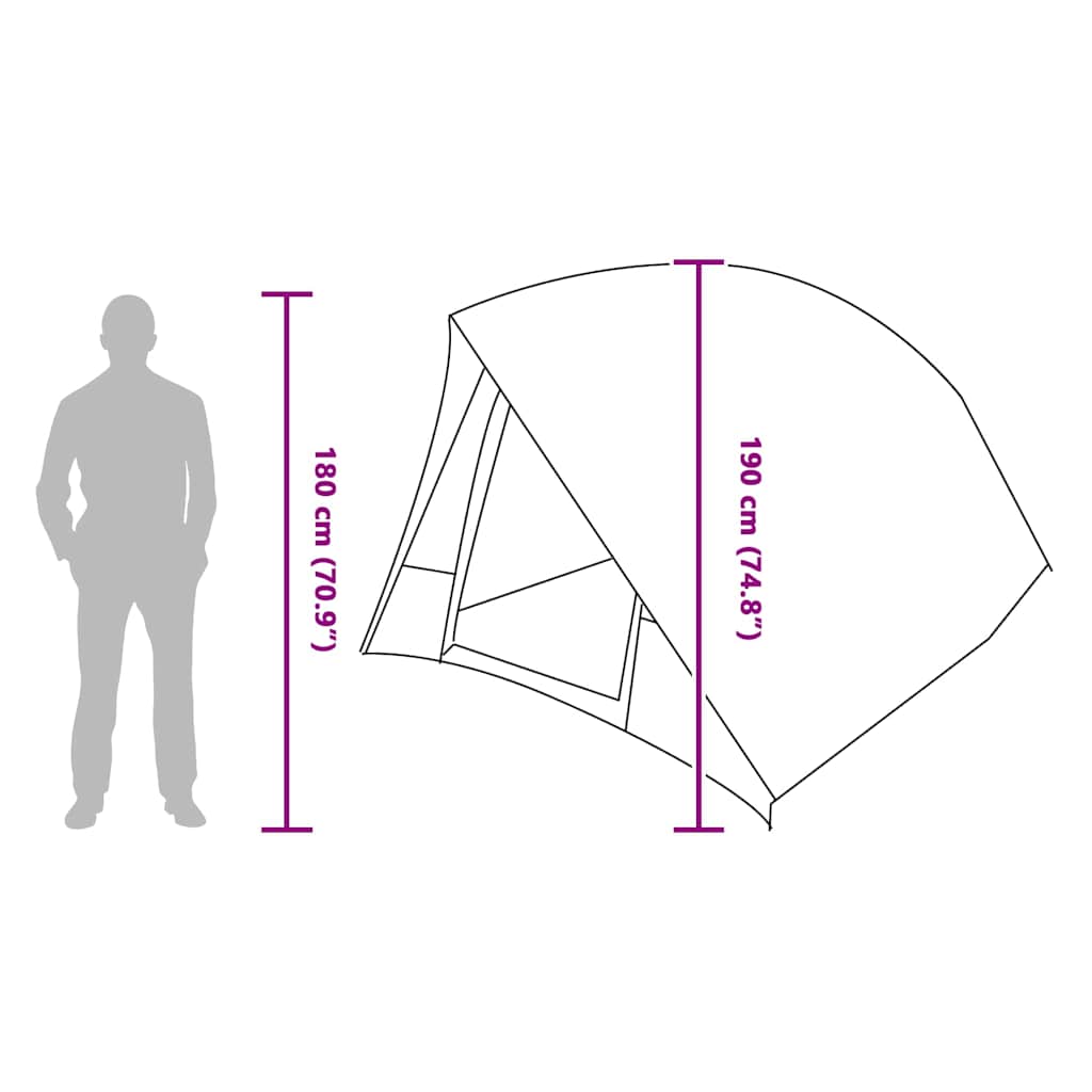 Kamping šator s krovom Zelena 320 x 275 x 190 cm taft