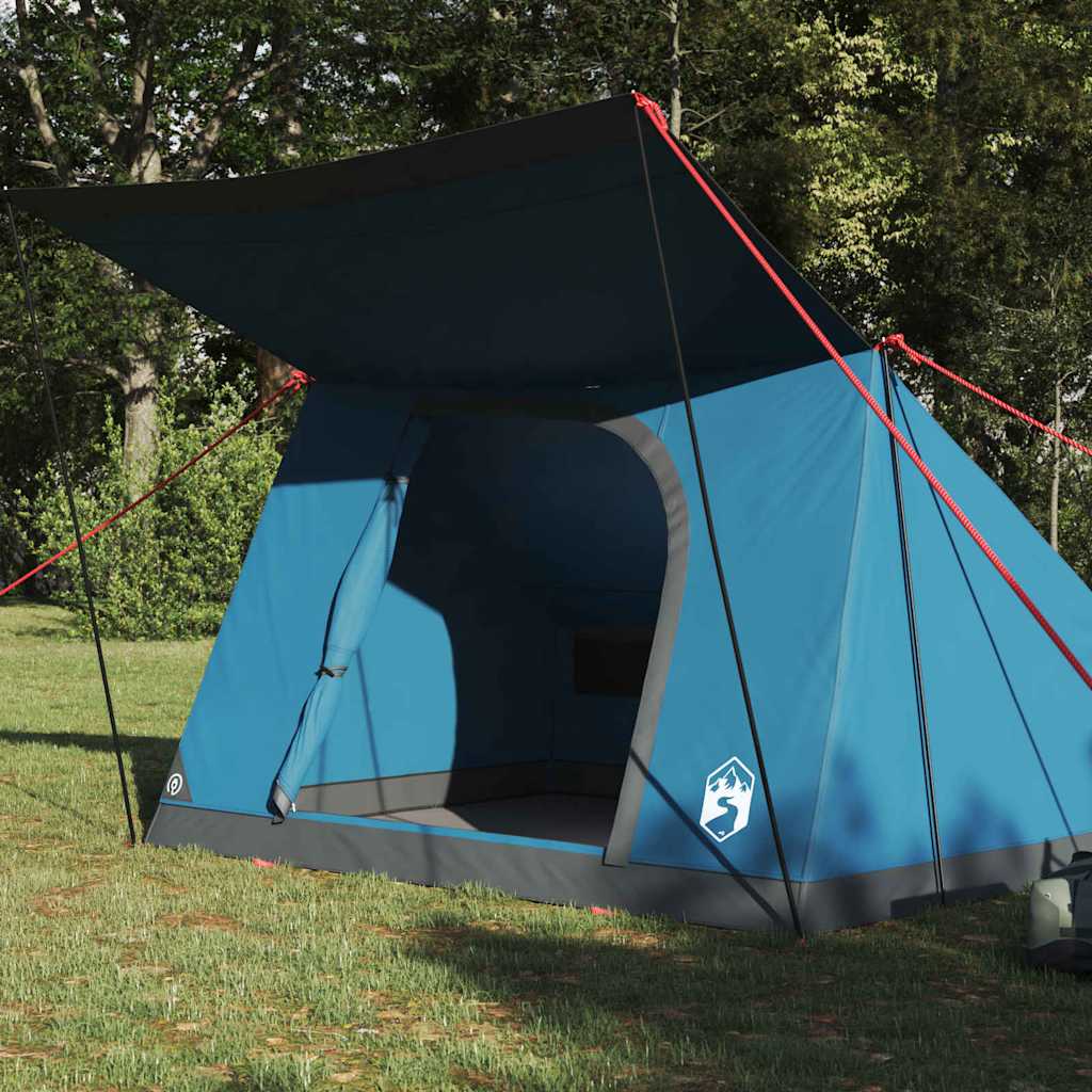 Kamping šator s krovom s pohranom Plava 223 x 163 x 130 cm taft