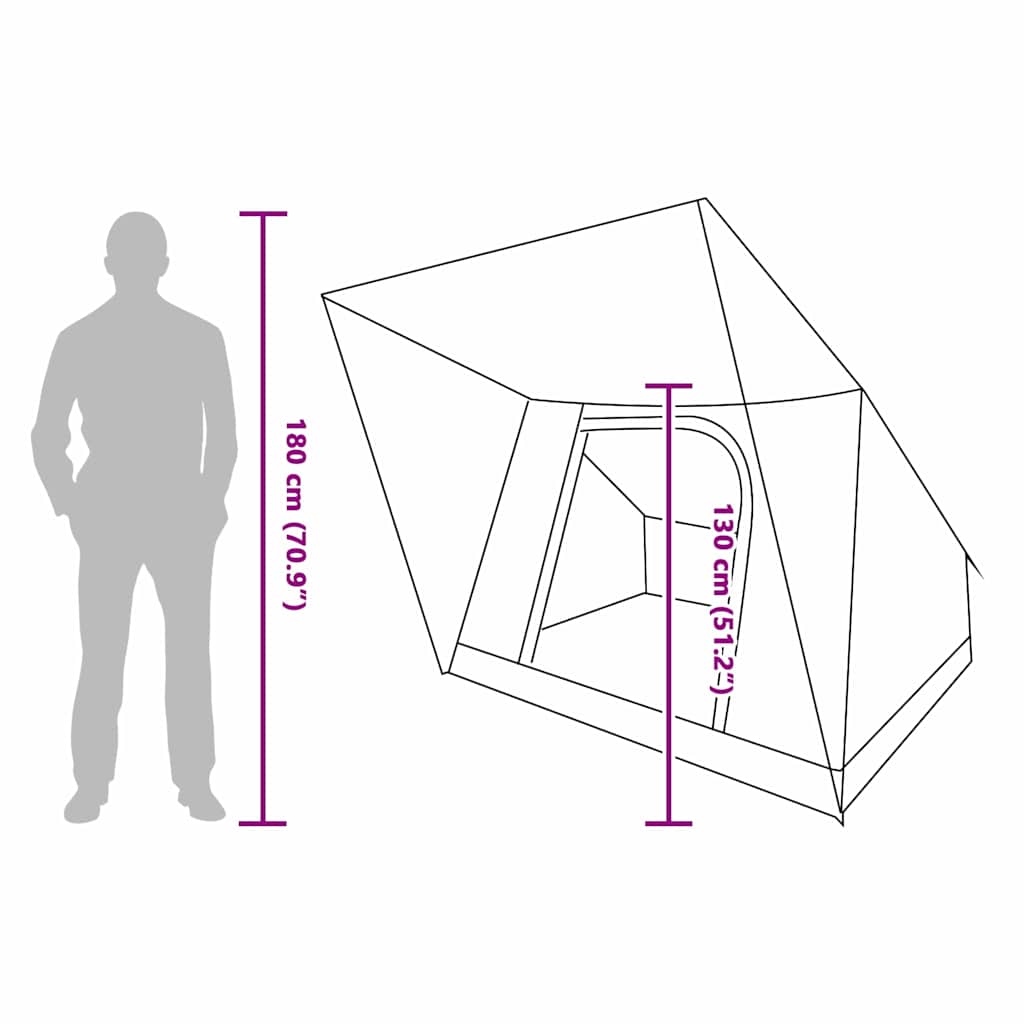 Kamping šator s krovom s pohranom Plava 223 x 163 x 130 cm taft