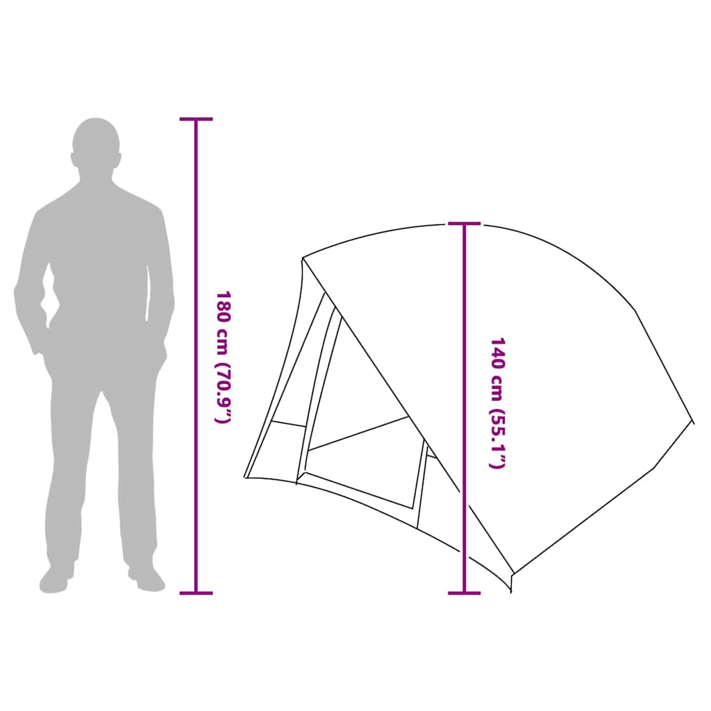 Kamping šator Siva i narančasta 275 x 230 x 140 cm taft