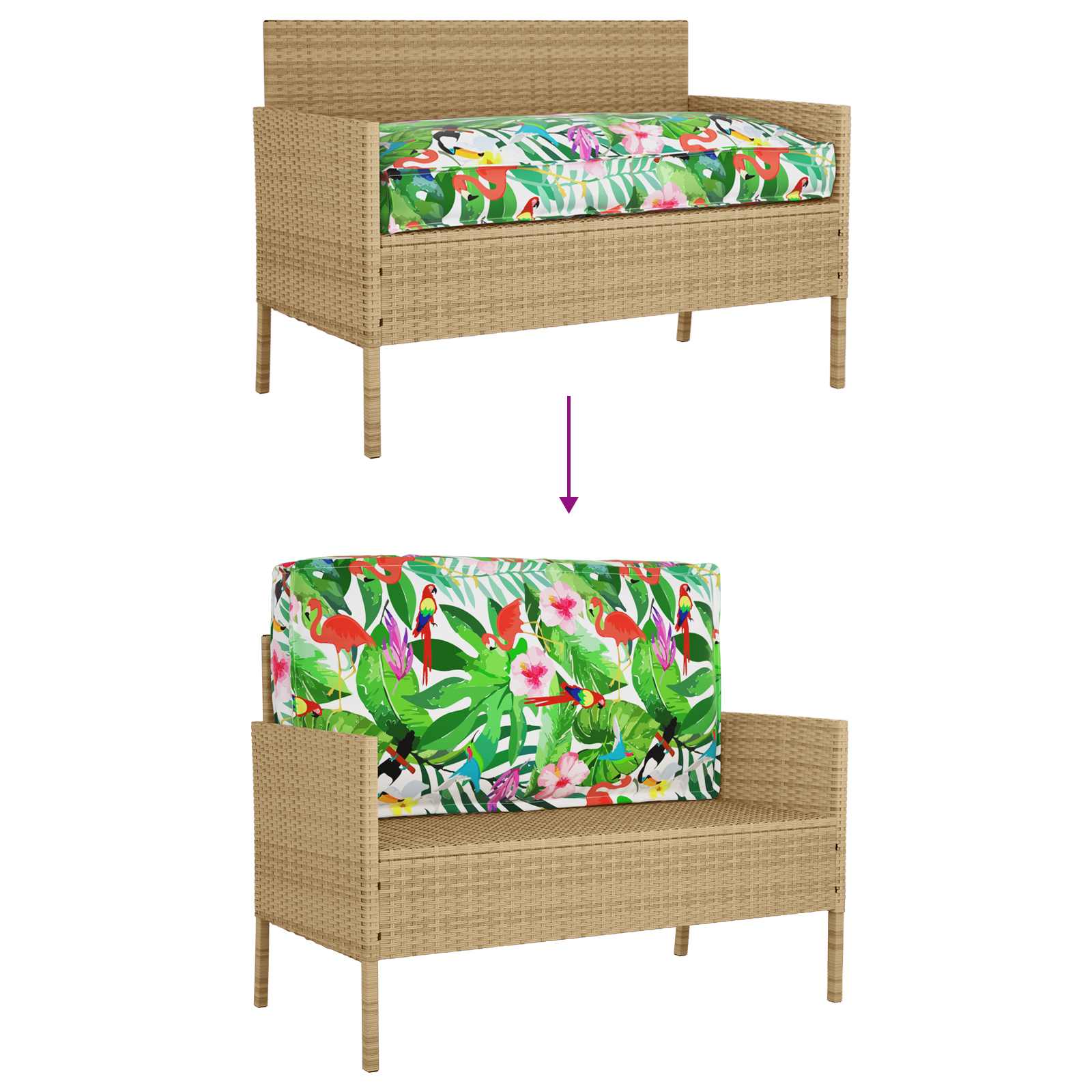 Set jastučića za palete 2 pcs Bež Oxford tkanina