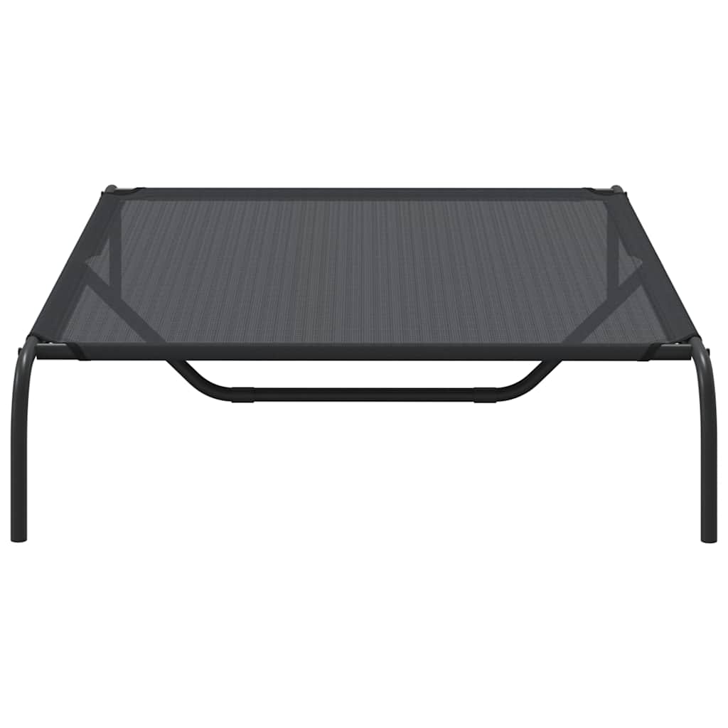 Povišeni krevet za pse crni 130x80x20 cm tekstil i čelik