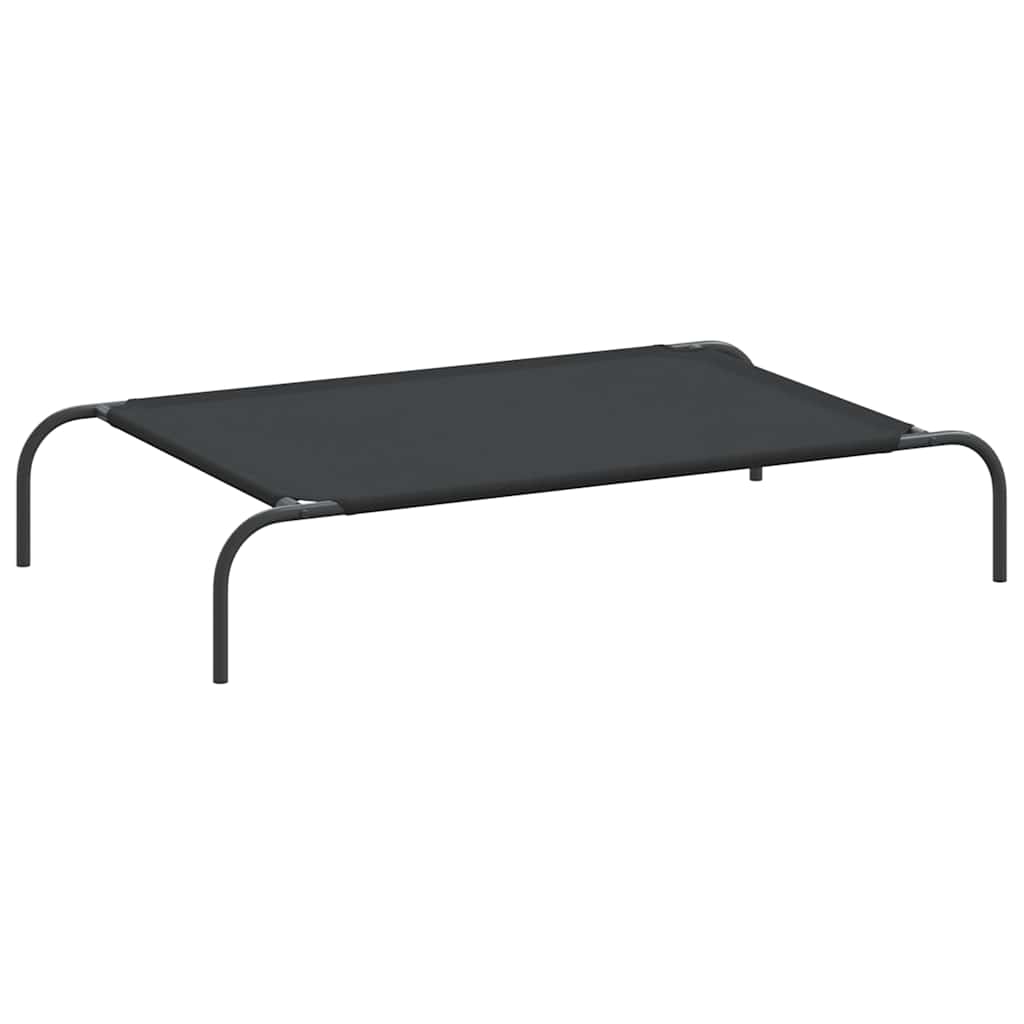 Povišeni krevet za pse crni 110x65x20 cm Oxford tkanina i čelik