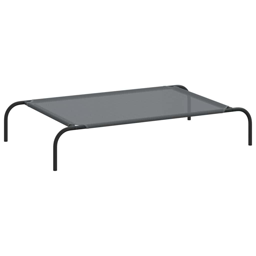 Povišeni krevet za pse sivi tekstil i čelik 110x65x20 cm