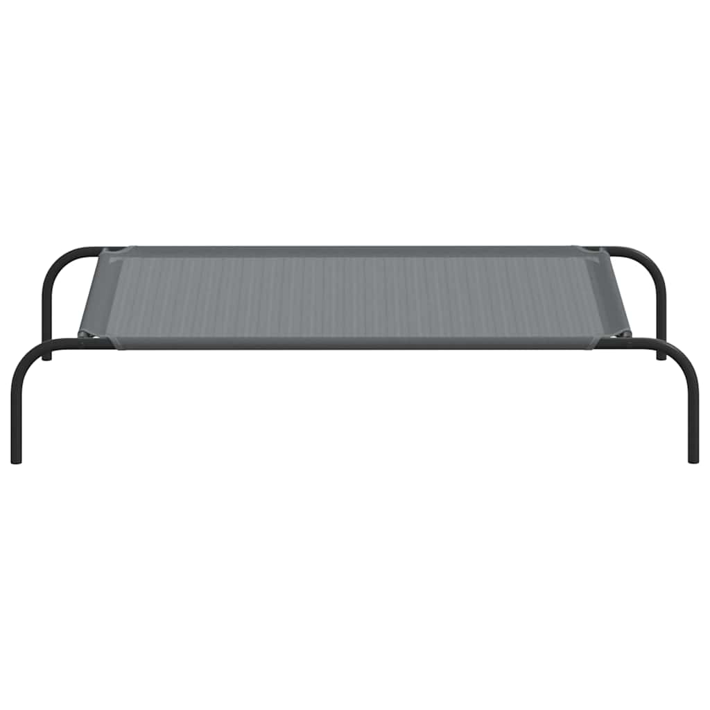 Povišeni krevet za pse sivi tekstil i čelik 110x65x20 cm