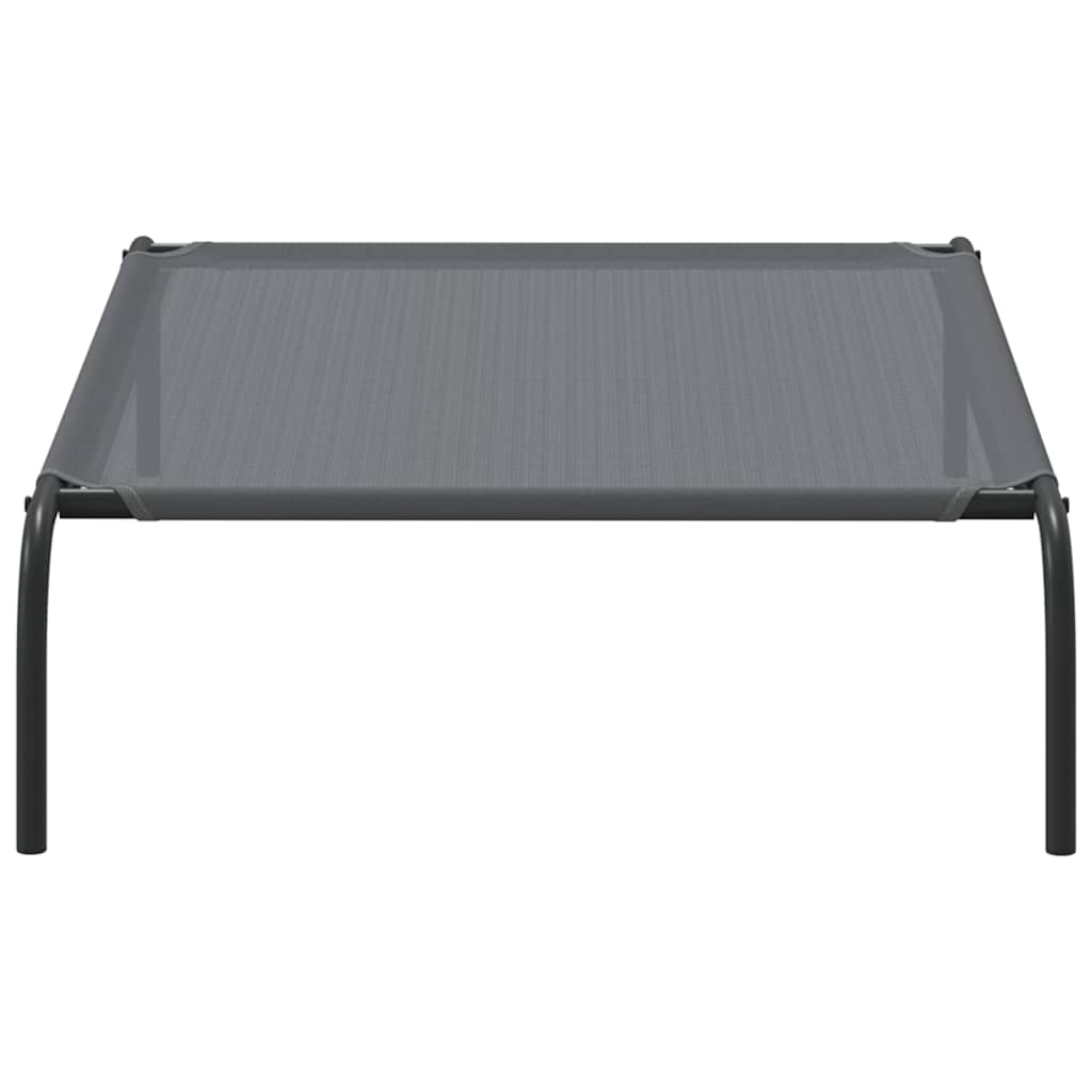 Povišeni krevet za pse sivi tekstil i čelik 110x65x20 cm
