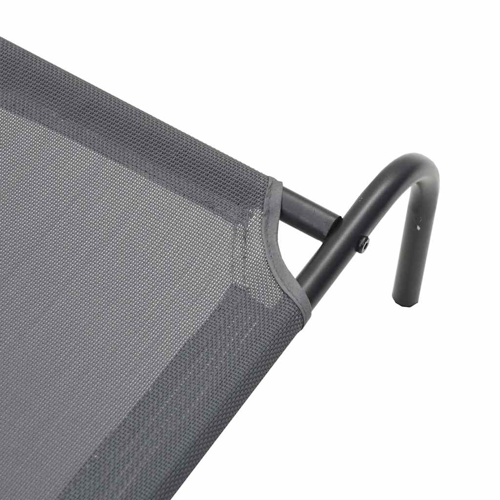 Povišeni krevet za pse sivi tekstil i čelik 110x65x20 cm
