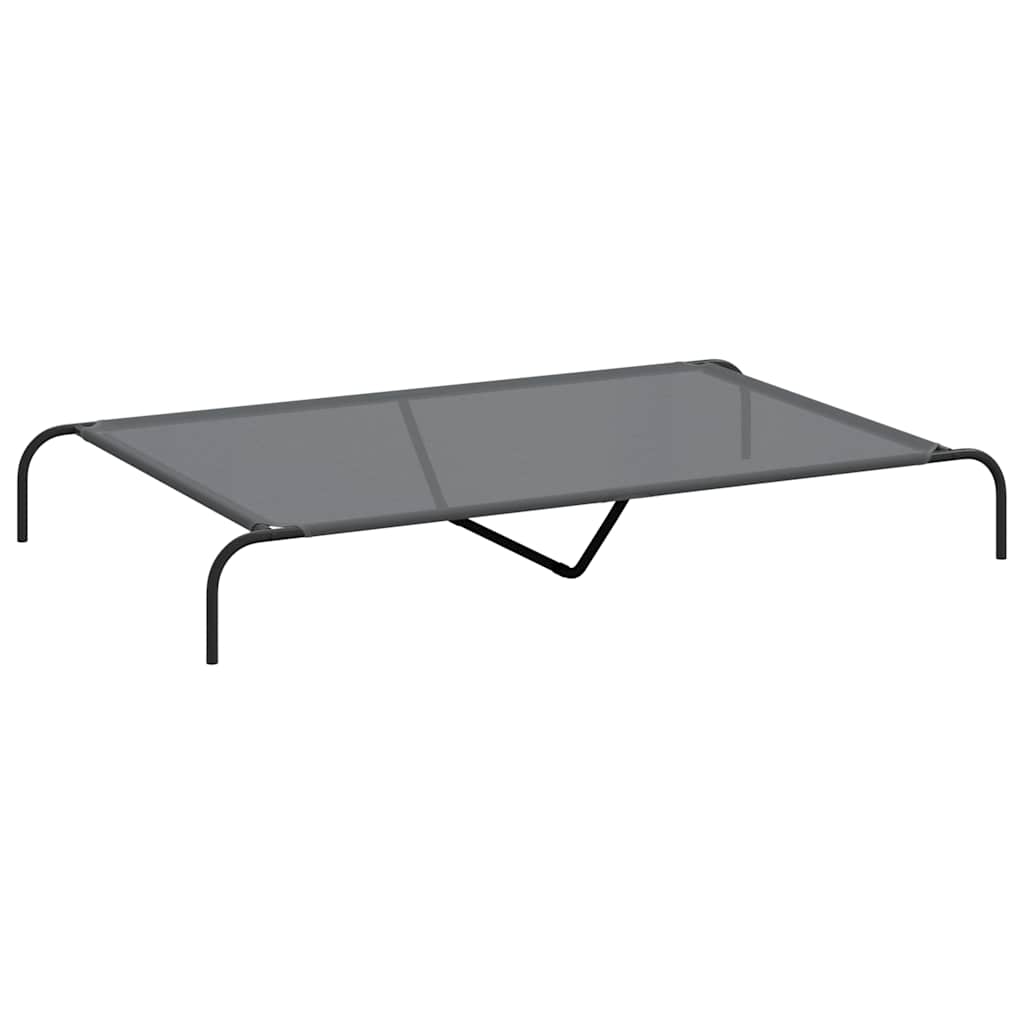 Povišeni krevet za pse sivi tekstil i čelik 150x90x20 cm