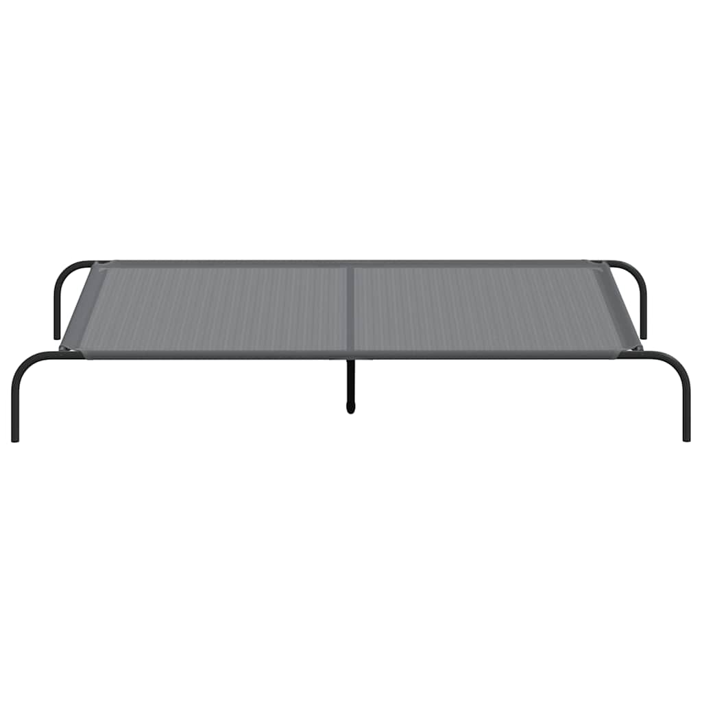 Povišeni krevet za pse sivi tekstil i čelik 150x90x20 cm