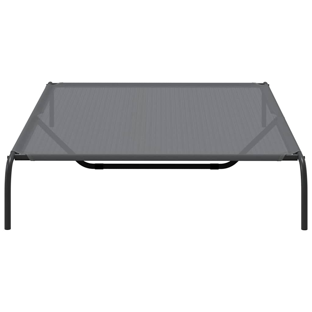 Povišeni krevet za pse sivi tekstil i čelik 150x90x20 cm
