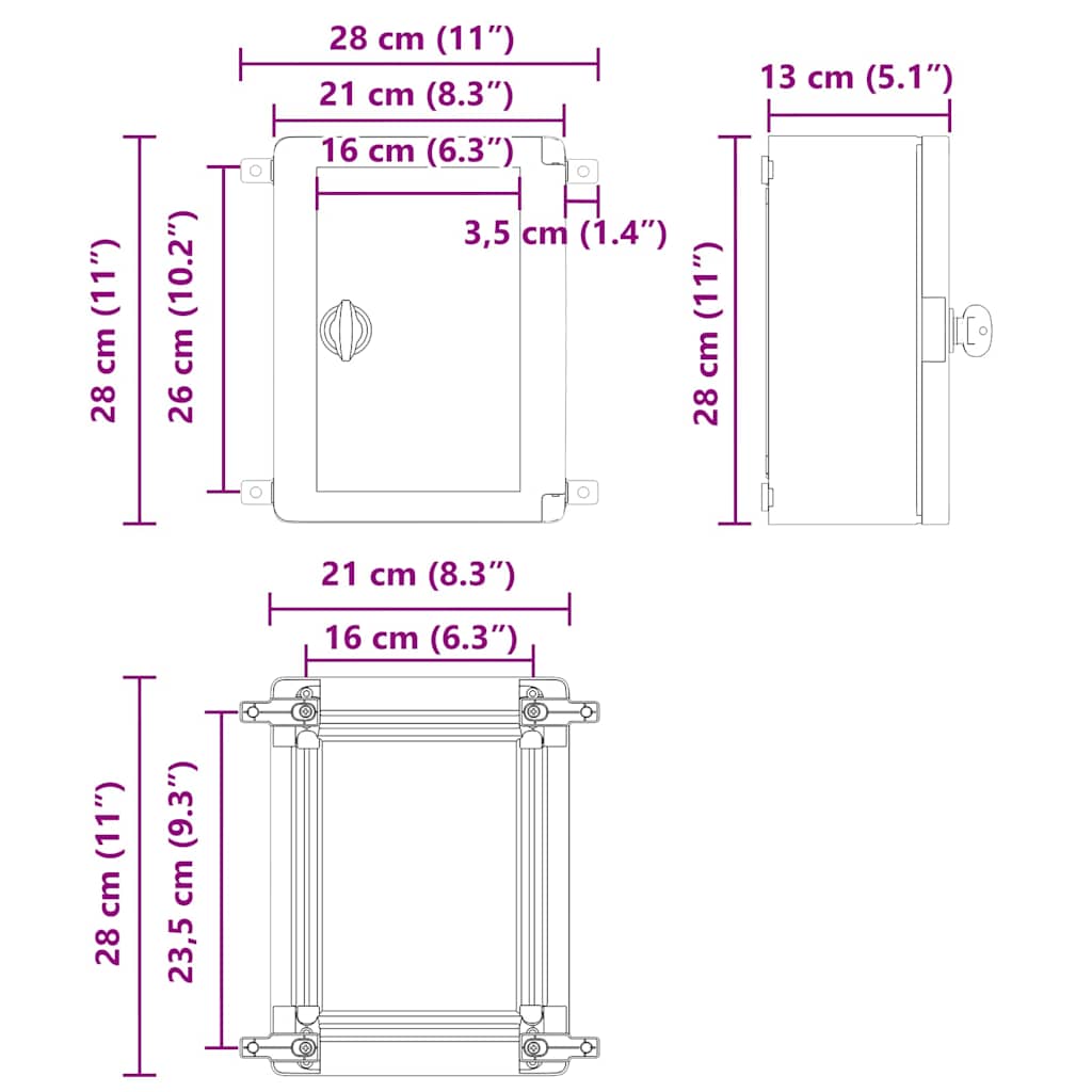 Upravljački ormar Siva 28 x 13 x 28 cm ABS plastika