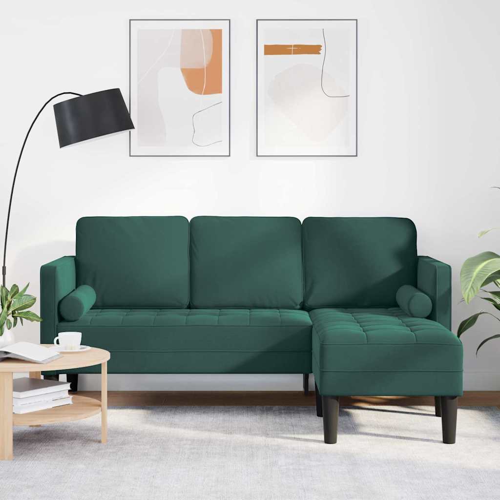 Set sofe s jastukom Tamnozelena Poliester