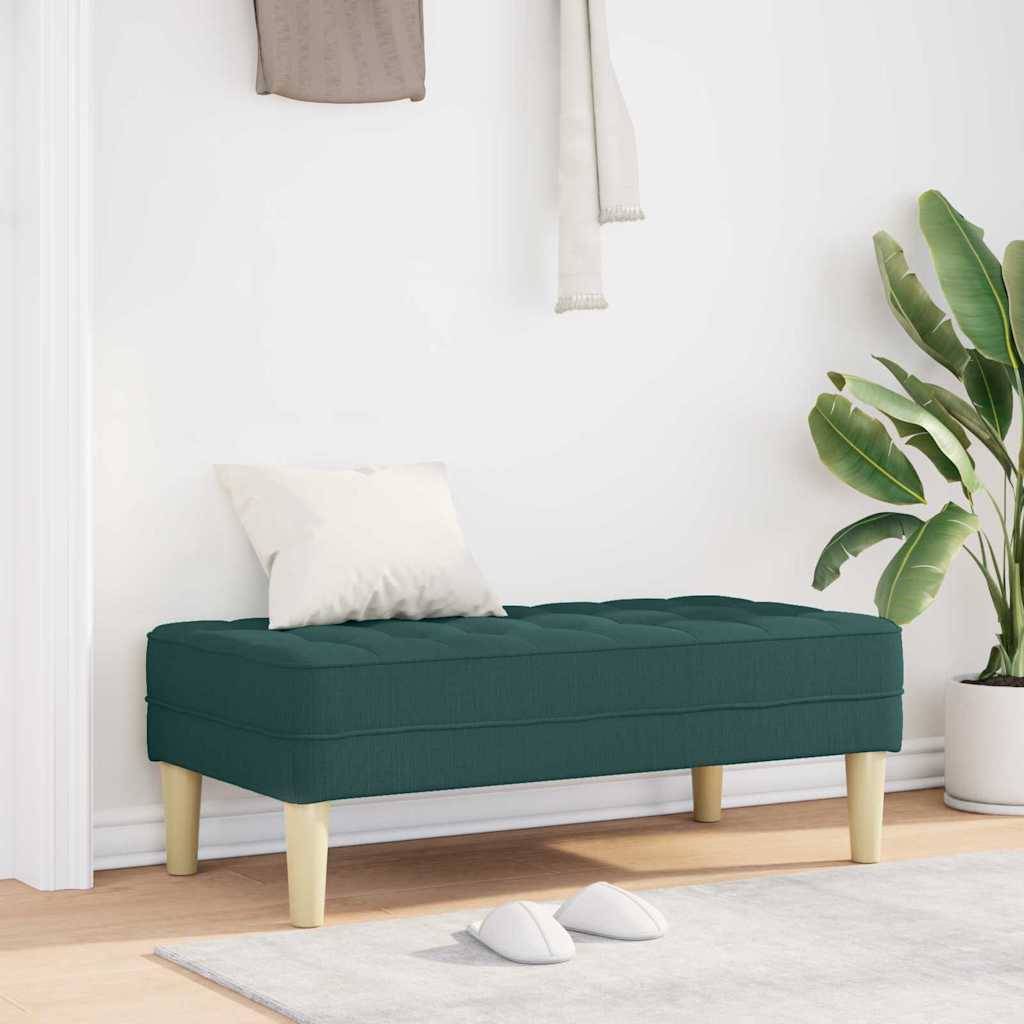 klupa s jastukom Tamnozelena 113 x 57 x 39 cm tkanina