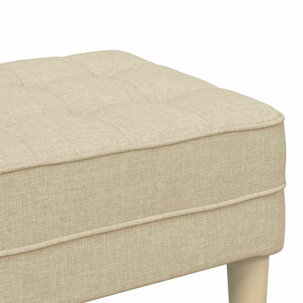 klupa s jastukom Krema 113 x 57 x 39 cm tkanina