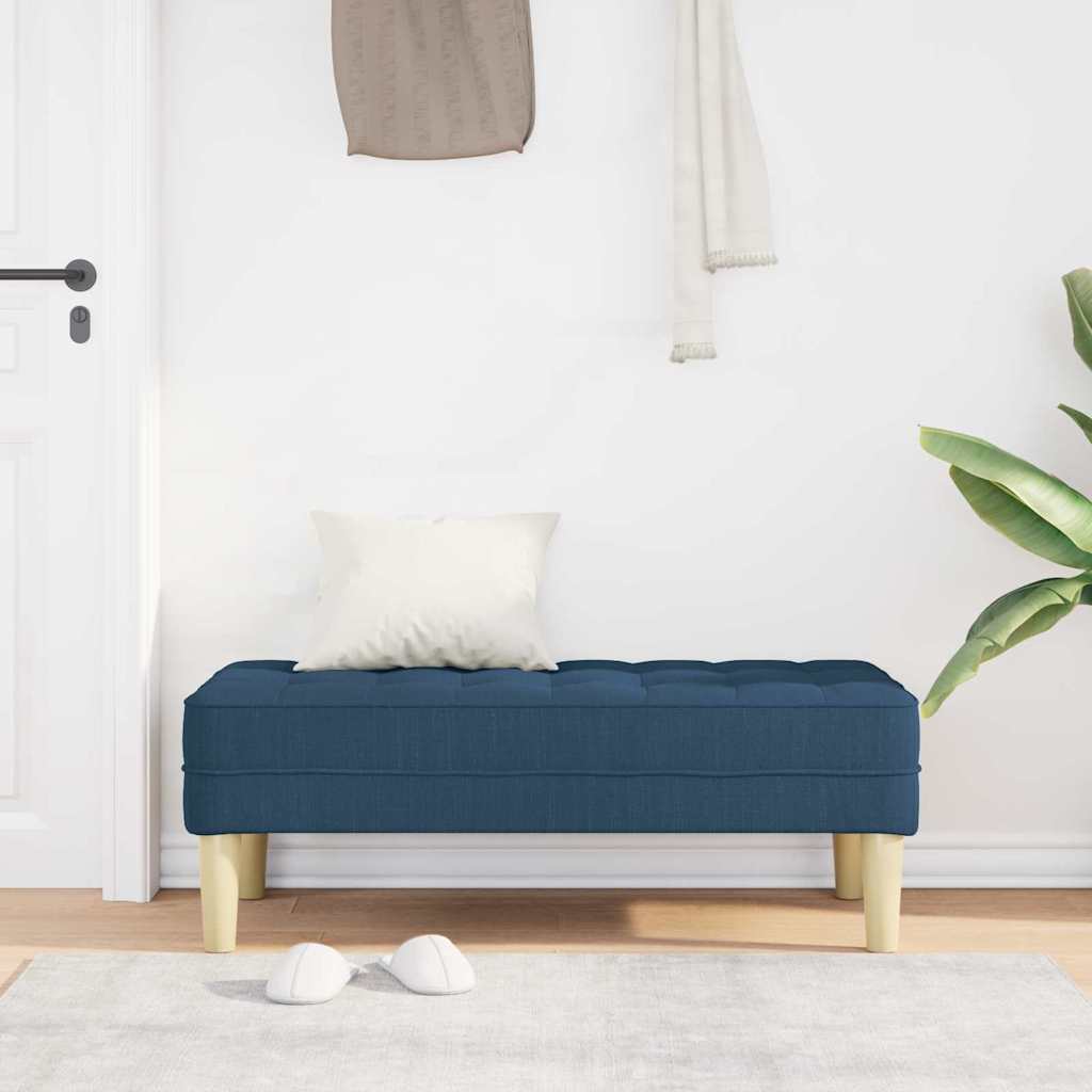 klupa s jastukom Plava 113 x 57 x 39 cm tkanina