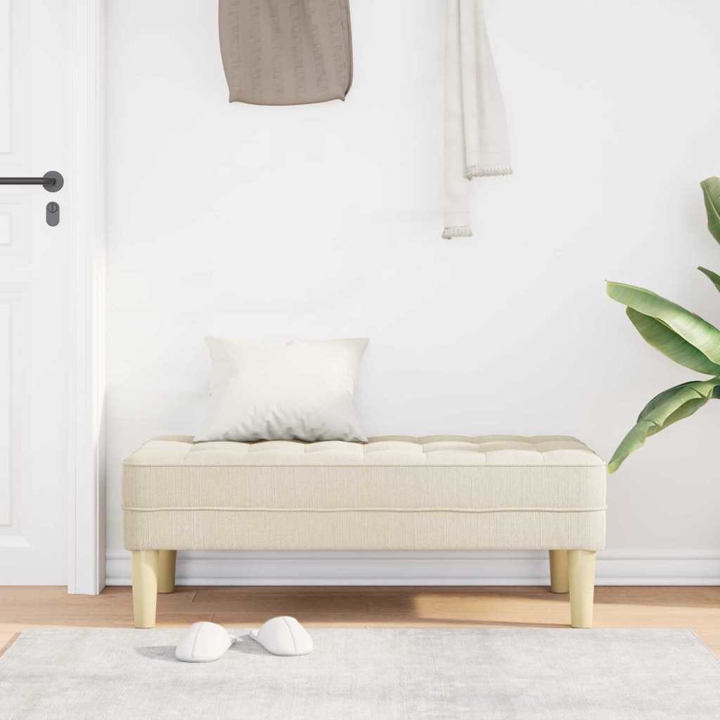 klupa s jastukom Laneno platno 113 x 57 x 39 cm tkanina