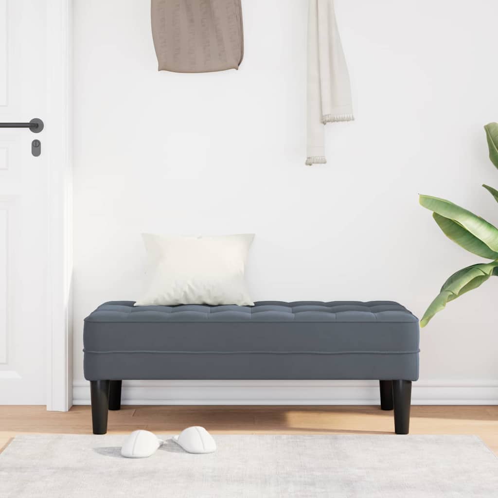 klupa s jastukom Tamno siva 113 x 57 x 39 cm Baršun