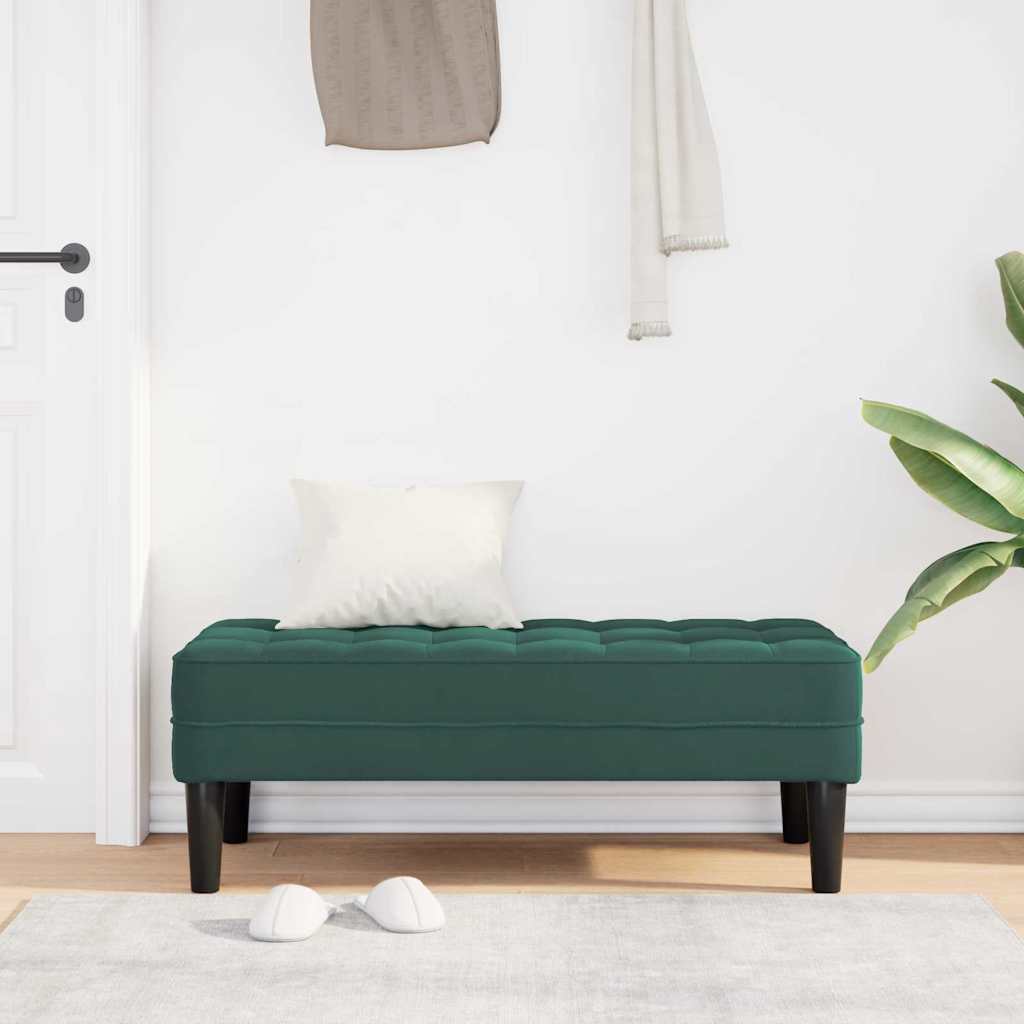 klupa s jastukom Tamnozelena 113 x 57 x 39 cm Baršun