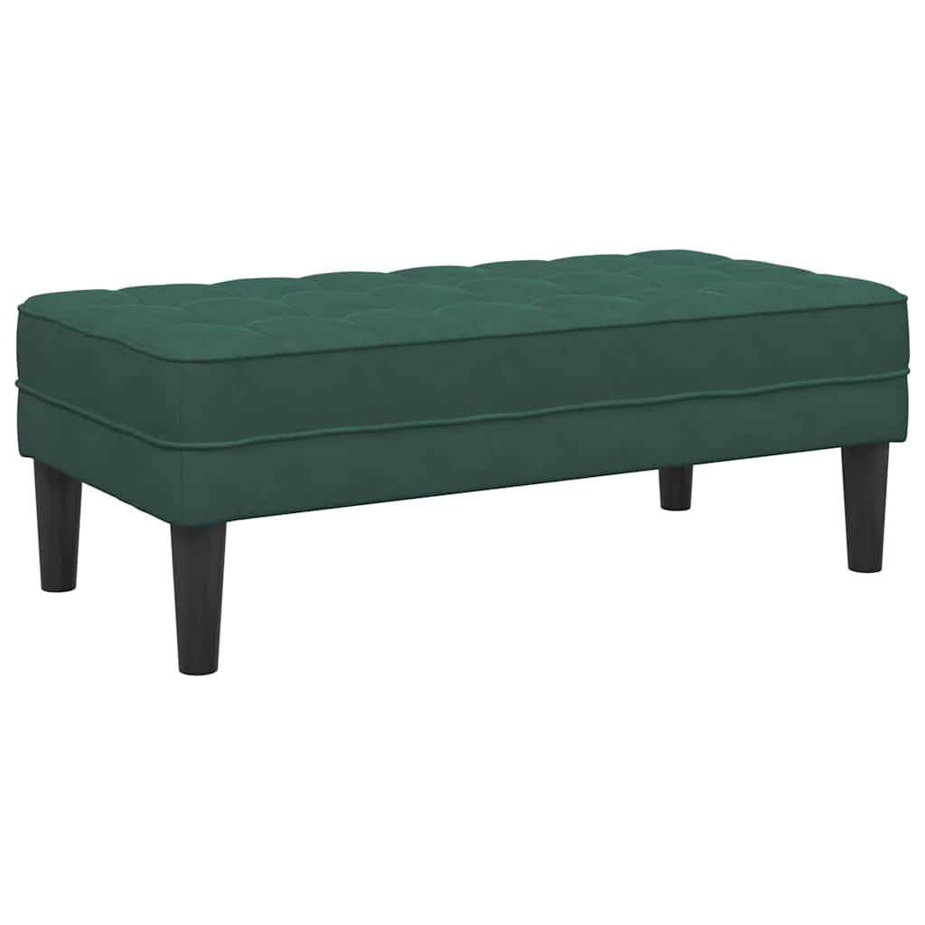klupa s jastukom Tamnozelena 113 x 57 x 39 cm Baršun