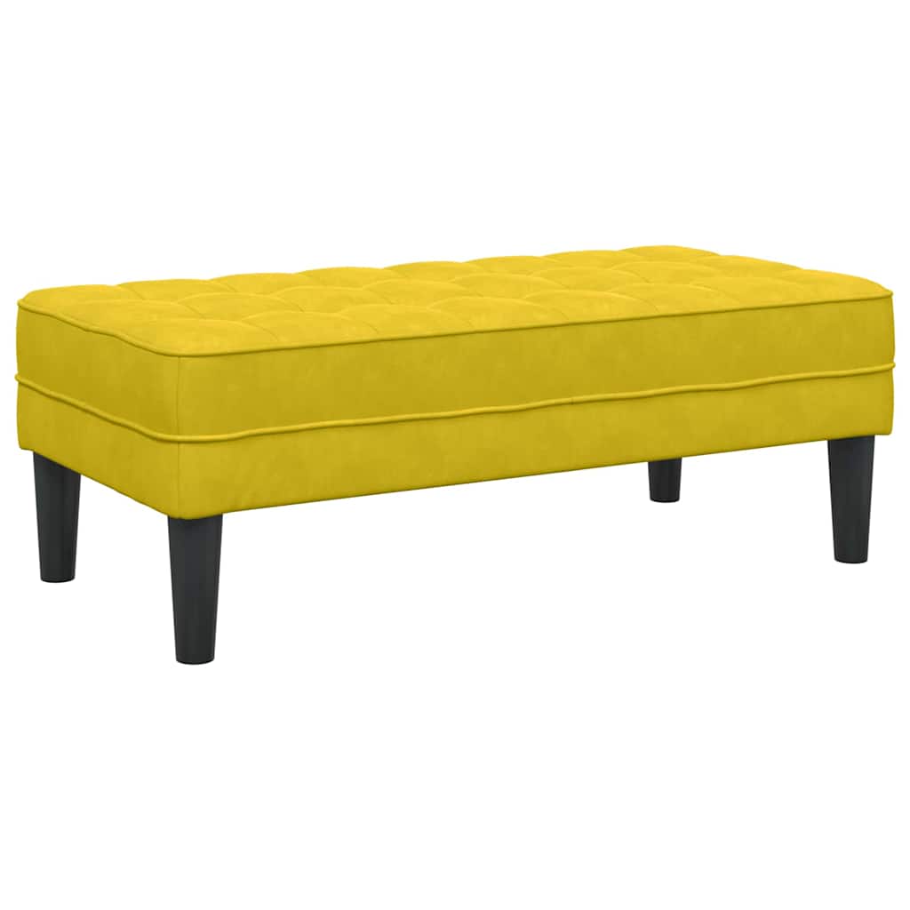 klupa s jastukom Žuta 113 x 57 x 39 cm Baršun