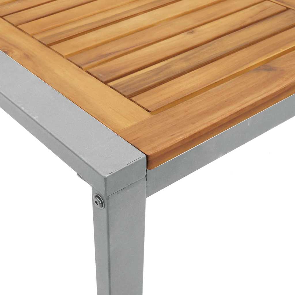 Stol za vrt Siva 160 x 80 x 75 cm Čvrsto drvo akacije
