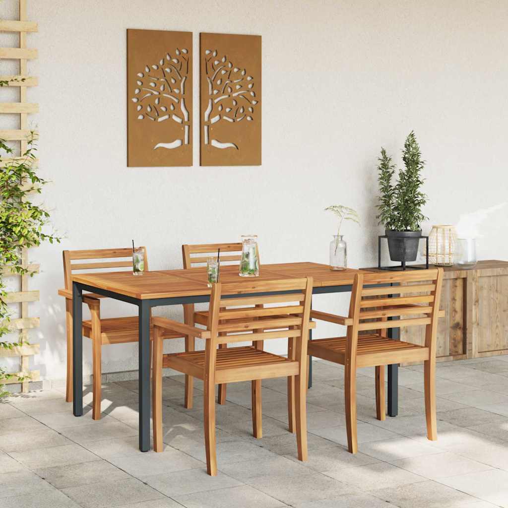 Vanjski stol Prirodna i crna 150 x 90 x 75 cm