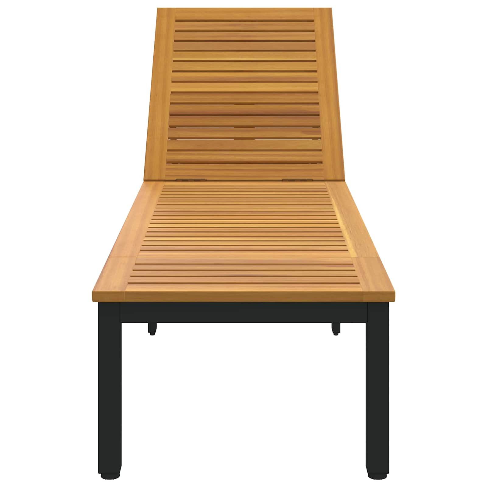 Ležaljka za sunčanje Crna 200 x 55 x 35 cm Čvrsto drvo akacije