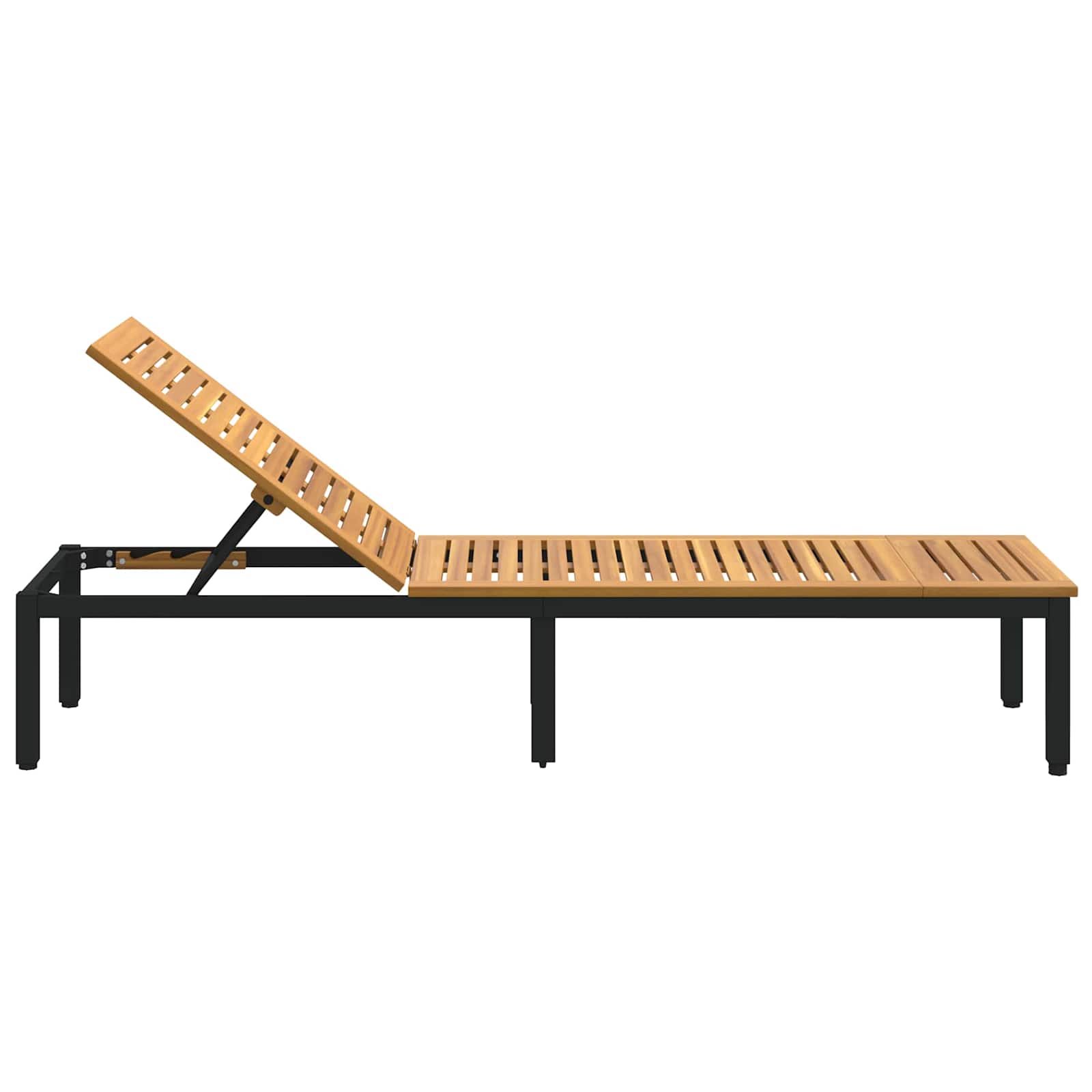 Ležaljka za sunčanje Crna 200 x 55 x 35 cm Čvrsto drvo akacije