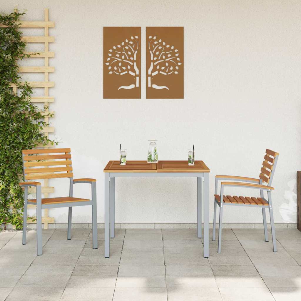Vrtna stolica 2 pcs Smeđa 56 x 57 x 87 cm Čvrsto drvo akacije