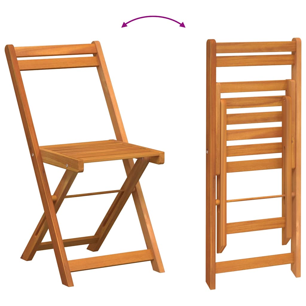 Bistro set s jastukom 5 pcs Prirodna nafta Čvrsto drvo akacije