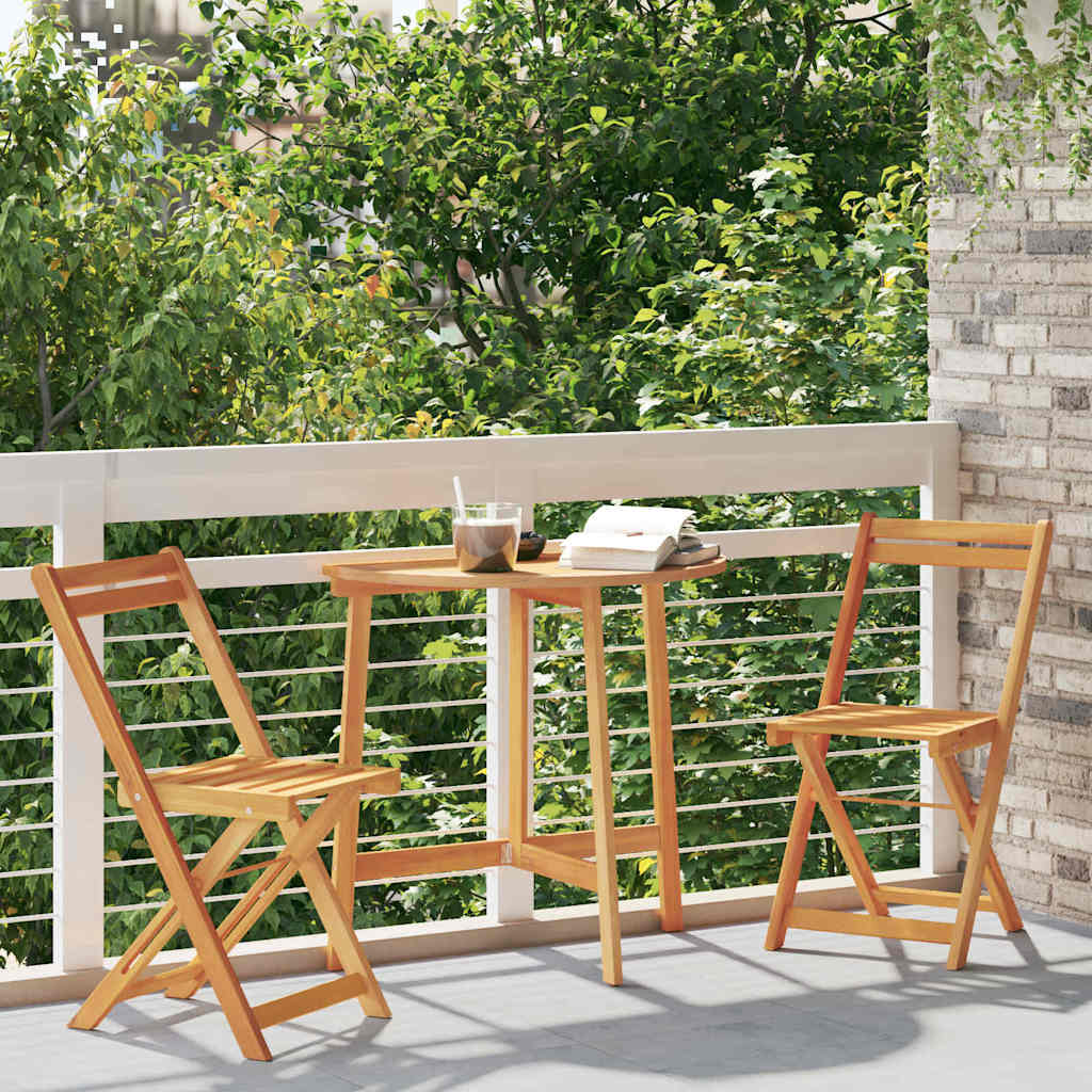 Bistro set 3 pcs Prirodna nafta Čvrsto drvo akacije