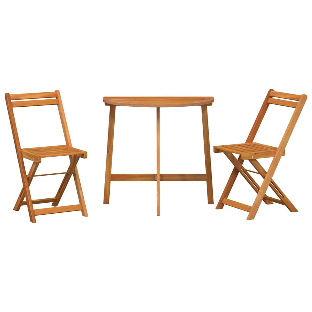 Bistro set 3 pcs Prirodna nafta Čvrsto drvo akacije
