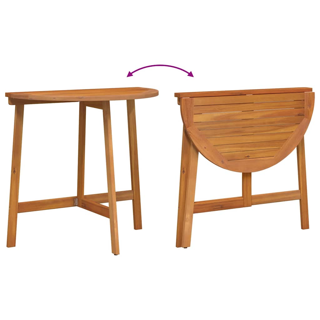 Bistro set s jastukom 3 pcs Prirodna nafta Čvrsto drvo akacije