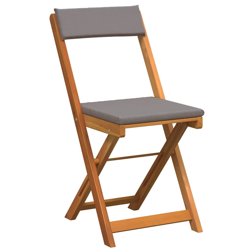 Bistro set s jastukom 3 pcs Prirodna nafta Čvrsto drvo akacije