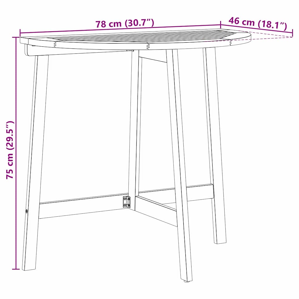 Bistro set s jastukom 3 pcs Prirodna nafta Čvrsto drvo akacije