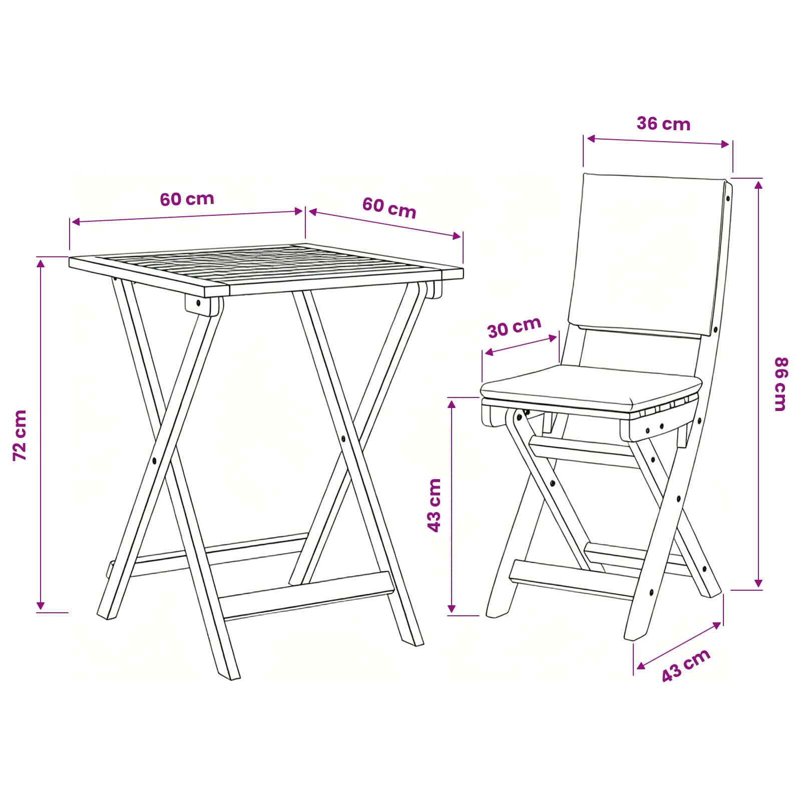 Bistro set 3 pcs Prirodna nafta Čvrsto drvo akacije