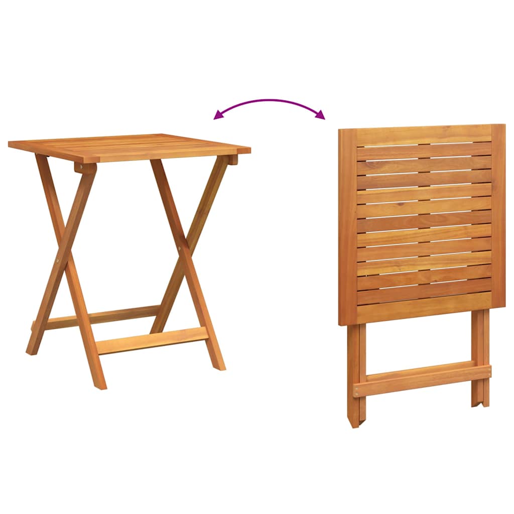 Bistro set s jastukom 3 pcs Prirodna nafta Čvrsto drvo akacije