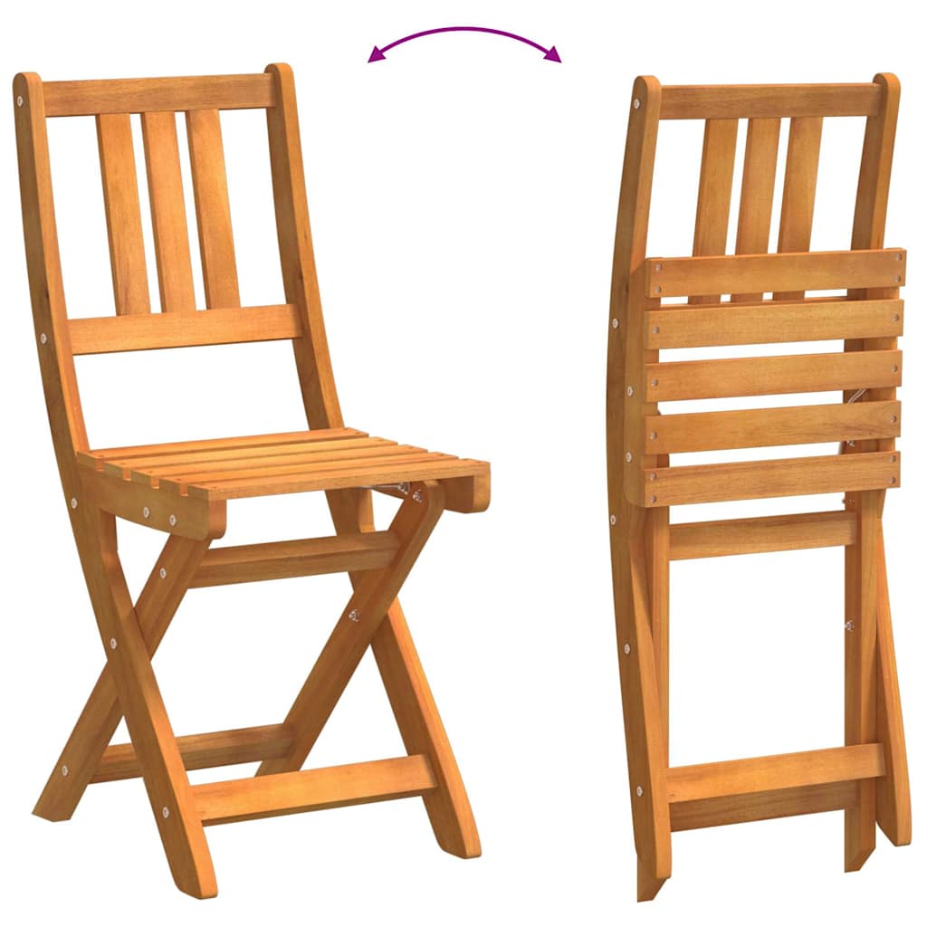 Bistro set s jastukom 3 pcs Prirodna nafta Čvrsto drvo akacije