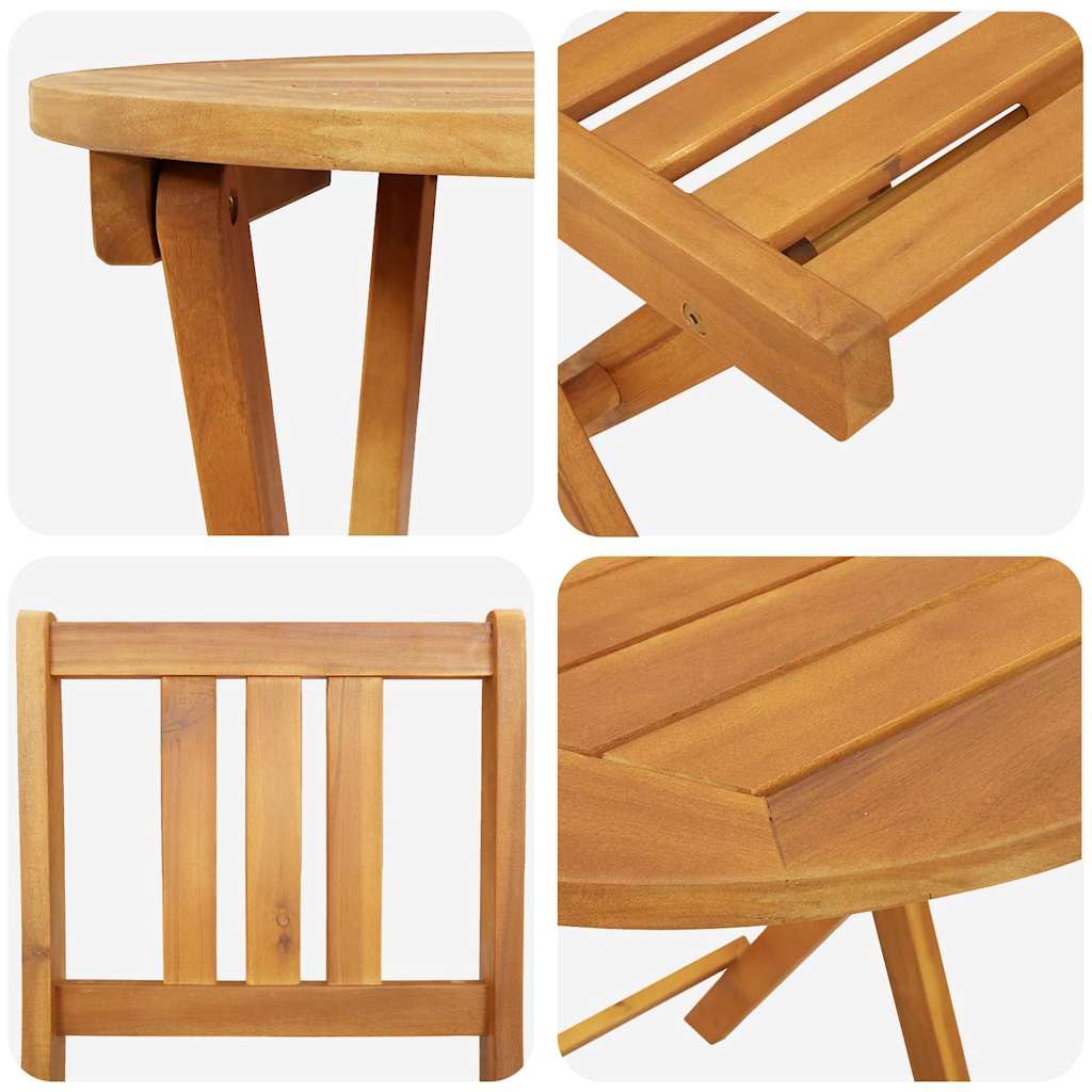Bistro set 3 pcs Prirodna nafta Čvrsto drvo akacije