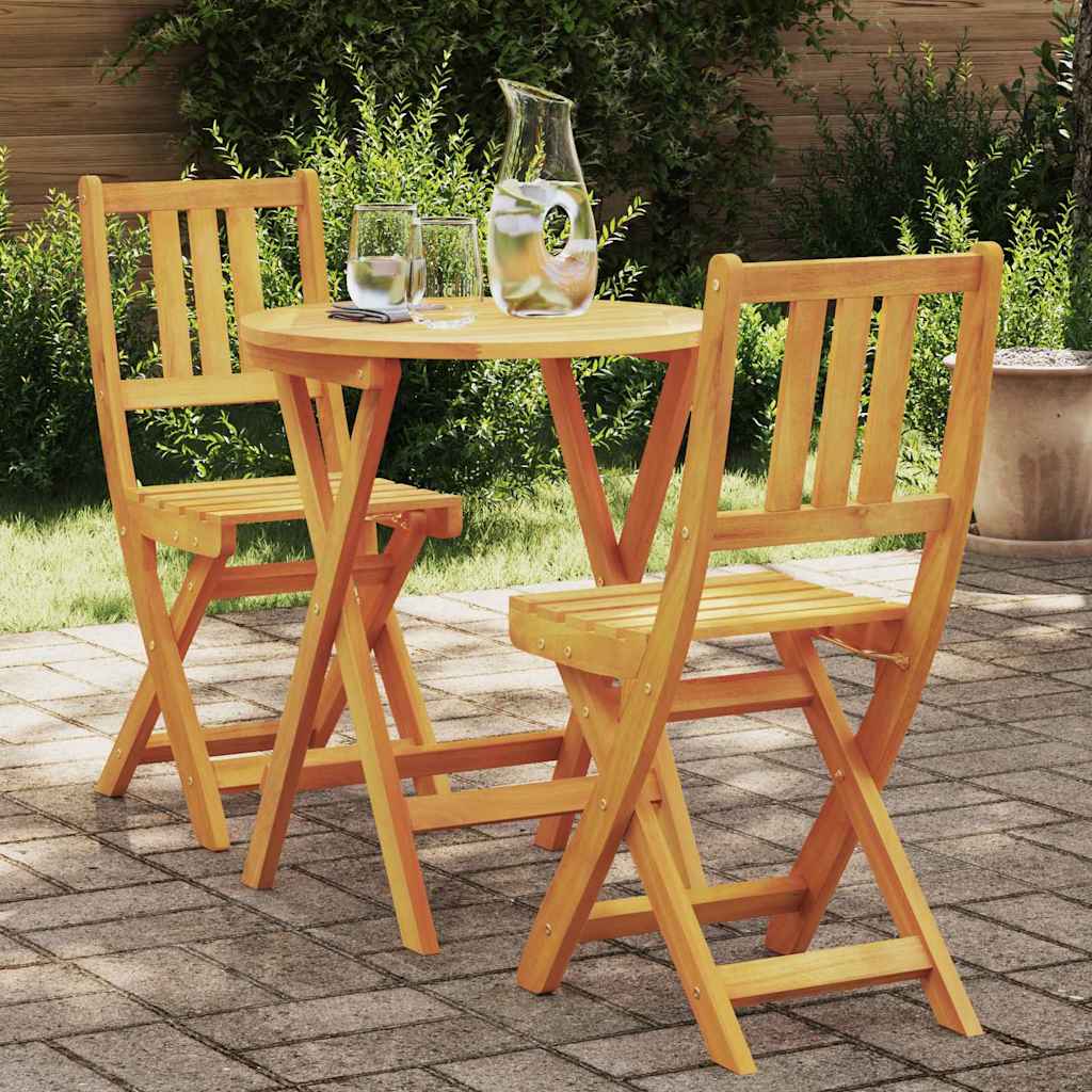 Bistro set 3 pcs Prirodna nafta Čvrsto drvo akacije