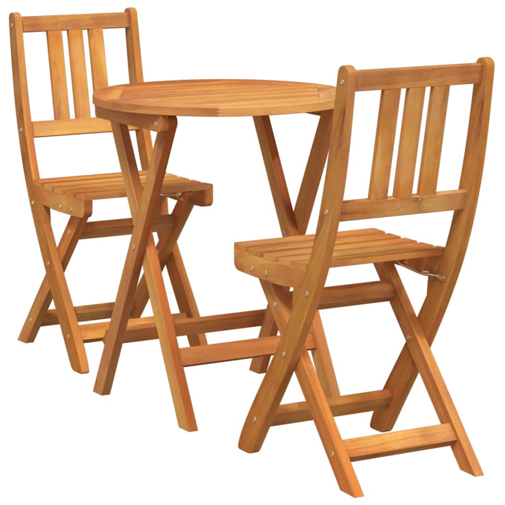Bistro set 3 pcs Prirodna nafta Čvrsto drvo akacije