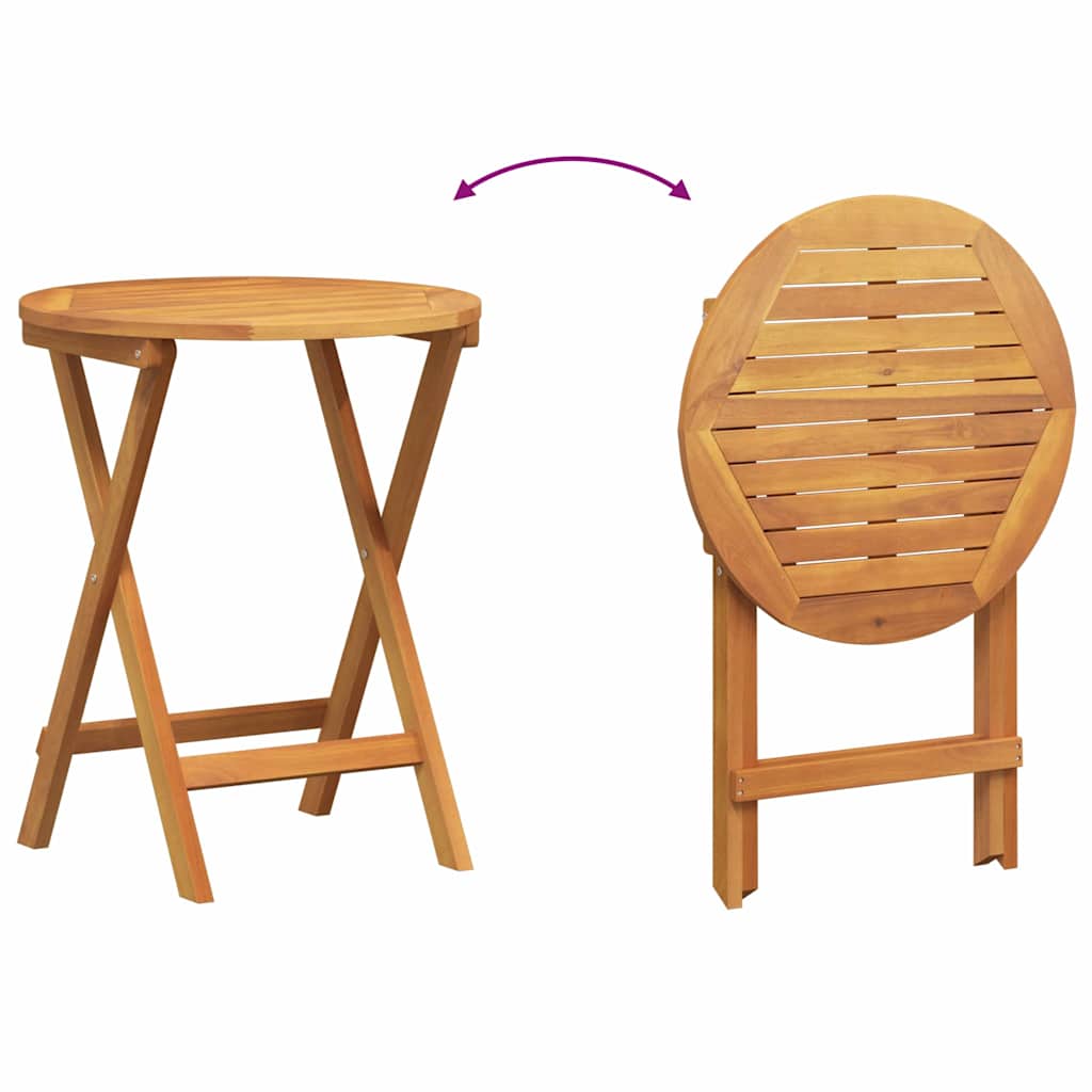 Bistro set 3 pcs Prirodna nafta Čvrsto drvo akacije