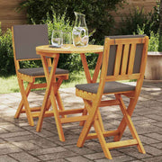 Bistro set s jastukom 3 pcs Prirodna nafta Čvrsto drvo akacije