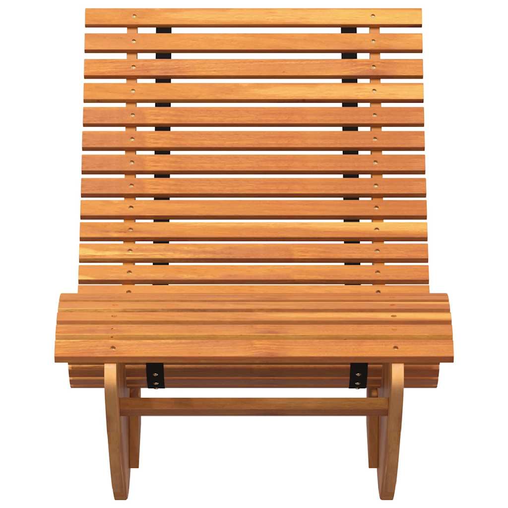 Ležaljka 2 pcs Smeđa 154 x 60 x 74 cm Čvrsto drvo akacije