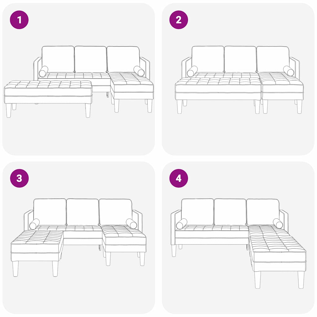 Set sofe 2 pcs Oblačnosiva 173 x 131 x 67 cm Poliester
