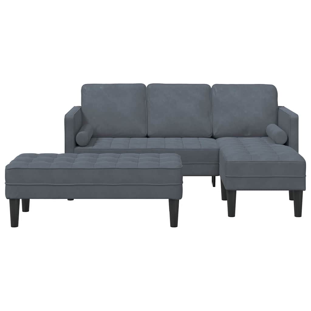 Set sofe s jastukom 2 pcs Tamno siva Poliester