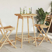 Vanjski barski stol kvadratni 55x55x100 cm bambus