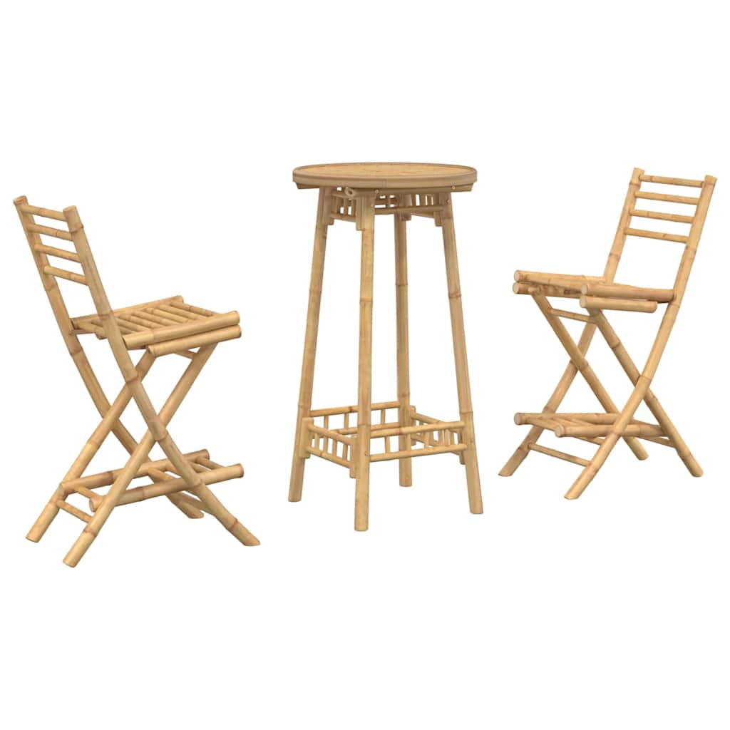 3-dijelni vanjski barski set, sklopivi bambus