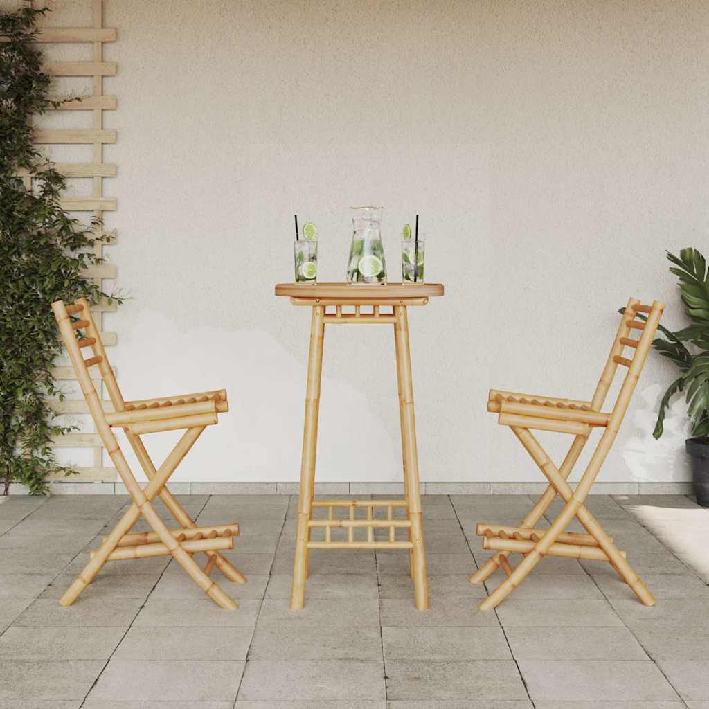 3-dijelni vanjski barski set, sklopivi bambus