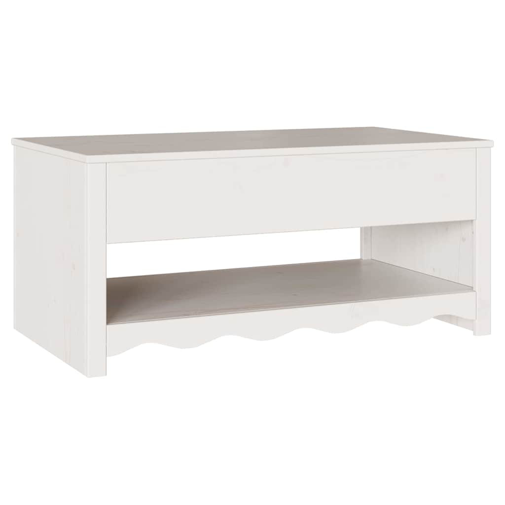 Kava Stol Drammen Bijelo 99 x 55 x 45 cm Čvrsto borovo drvo